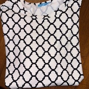 J McLaughlin black and White Patterned Women's Top small